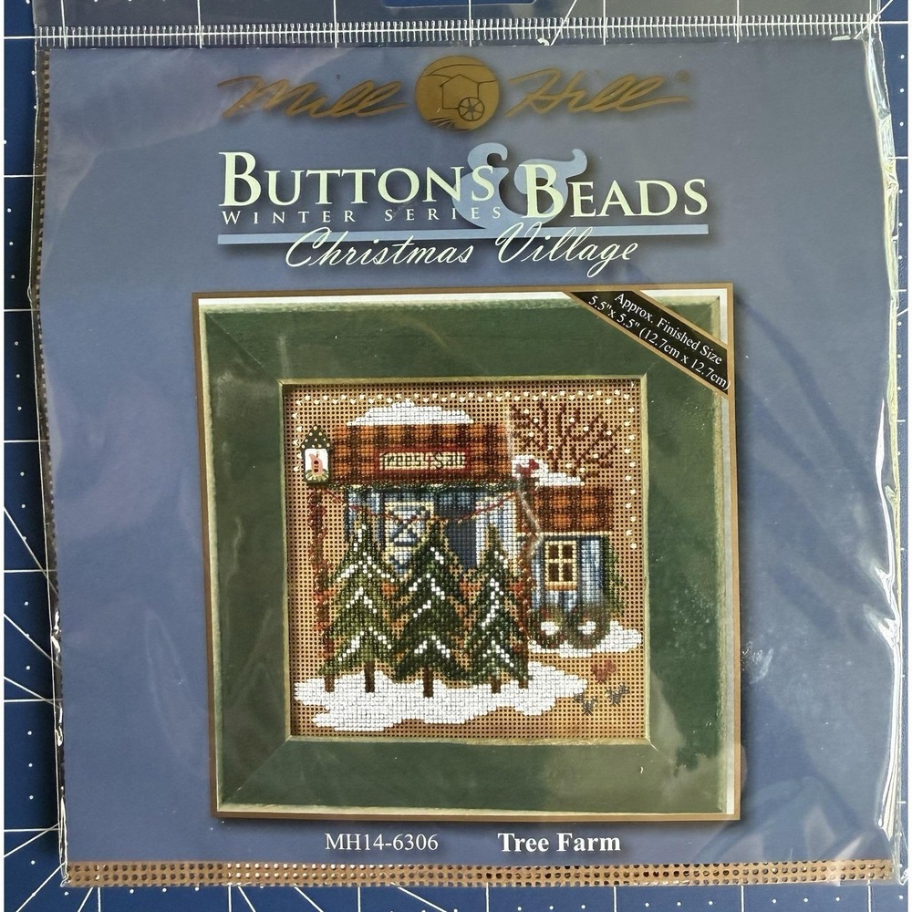 Mill Hill Buttons & Beads Christmas Village Tree Farm w Ceramic Button